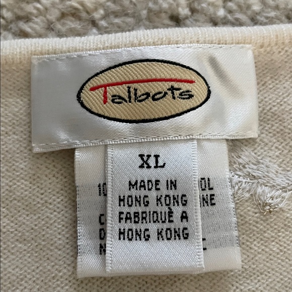 Talbots 100% Merino Wool Embellished Pullover Top size XL - Picture 2 of 6